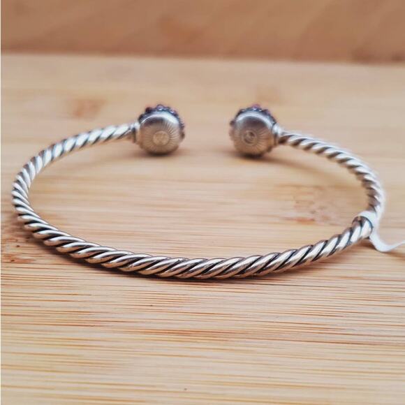 David Yurman Garnet Berries Station Cable Sterling Silver Bracelet NWT - Picture 5 of 8